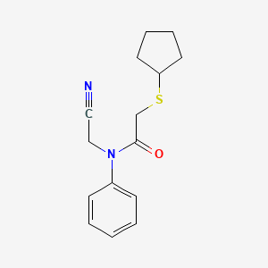molecular formula C15H18N2OS B2500680 N-(cyanomethyl)-2-(cyclopentylsulfanyl)-N-phenylacetamide CAS No. 1197533-06-4