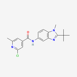 molecular formula C19H21ClN4O B2500683 N-(2-tert-butyl-1-methyl-1H-1,3-benzodiazol-5-yl)-2-chloro-6-methylpyridine-4-carboxamide CAS No. 1808469-95-5