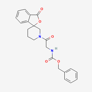 molecular formula C22H22N2O5 B2500692 benzyl N-(2-oxo-2-{3-oxo-3H-spiro[2-benzofuran-1,3'-piperidine]-1'-yl}ethyl)carbamate CAS No. 1705057-81-3