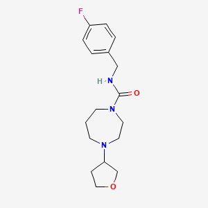 molecular formula C17H24FN3O2 B2500701 N-[(4-fluorophenyl)methyl]-4-(oxolan-3-yl)-1,4-diazepane-1-carboxamide CAS No. 2309538-83-6