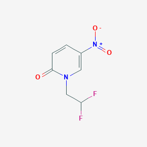 molecular formula C7H6F2N2O3 B2500704 1-(2,2-Difluoroethyl)-5-nitro-1,2-dihydropyridin-2-one CAS No. 1386916-75-1