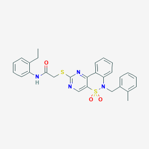 N-(2-ethylphenyl)-2-{[6-(2-methylbenzyl)-5,5-dioxido-6H-pyrimido[5,4-c][2,1]benzothiazin-2-yl]thio}acetamide