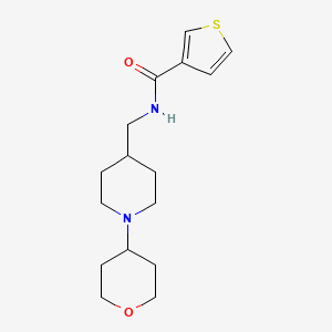 molecular formula C16H24N2O2S B2500727 N-{[1-(oxan-4-yl)piperidin-4-yl]methyl}thiophene-3-carboxamide CAS No. 2034587-83-0