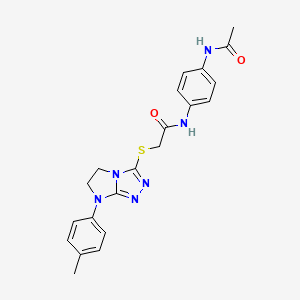 N-(4-acetamidophenyl)-2-((7-(p-tolyl)-6,7-dihydro-5H-imidazo[2,1-c][1,2,4]triazol-3-yl)thio)acetamide