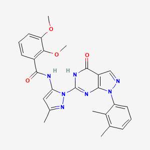 N-(1-(1-(2,3-dimethylphenyl)-4-oxo-4,5-dihydro-1H-pyrazolo[3,4-d]pyrimidin-6-yl)-3-methyl-1H-pyrazol-5-yl)-2,3-dimethoxybenzamide