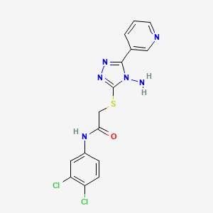 molecular formula C15H12Cl2N6OS B2500744 2-((4-amino-5-(pyridin-3-yl)-4H-1,2,4-triazol-3-yl)thio)-N-(3,4-dichlorophenyl)acetamide CAS No. 586998-90-5
