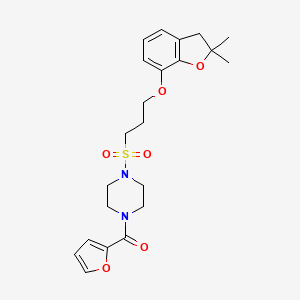 (4-((3-((2,2-Dimethyl-2,3-dihydrobenzofuran-7-yl)oxy)propyl)sulfonyl)piperazin-1-yl)(furan-2-yl)methanone