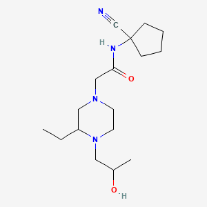 molecular formula C17H30N4O2 B2500762 N-(1-cyanocyclopentyl)-2-[3-ethyl-4-(2-hydroxypropyl)piperazin-1-yl]acetamide CAS No. 1376249-51-2