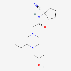 N-(1-cyanocyclopentyl)-2-[3-ethyl-4-(2-hydroxypropyl)piperazin-1-yl]acetamide