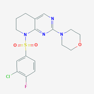 4-(8-((3-Chloro-4-fluorophenyl)sulfonyl)-5,6,7,8-tetrahydropyrido[2,3-d]pyrimidin-2-yl)morpholine