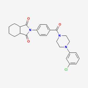 2-(4-(4-(3-chlorophenyl)piperazine-1-carbonyl)phenyl)hexahydro-1H-isoindole-1,3(2H)-dione