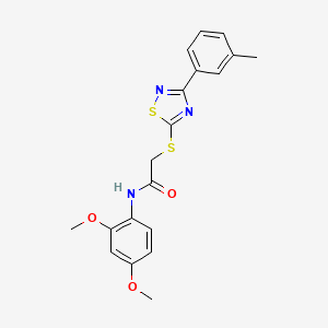 molecular formula C19H19N3O3S2 B2500781 N-(2,4-dimethoxyphenyl)-2-((3-(m-tolyl)-1,2,4-thiadiazol-5-yl)thio)acetamide CAS No. 864917-97-5