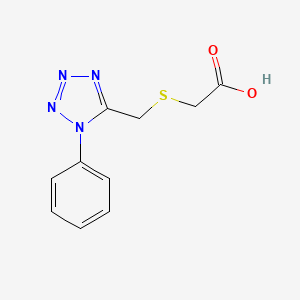 molecular formula C10H10N4O2S B2500791 2-[(1-phenyltetrazol-5-yl)methylsulfanyl]acetic Acid CAS No. 912900-11-9