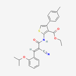 ethyl 2-{(2E)-2-cyano-3-[2-(methylethoxy)phenyl]prop-2-enoylamino}-4-(4-methyl phenyl)thiophene-3-carboxylate