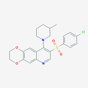 8-((4-Chlorophenyl)sulfonyl)-9-(3-methylpiperidin-1-yl)-2,3-dihydro-[1,4]dioxino[2,3-g]quinoline