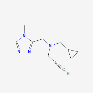 molecular formula C11H16N4 B2500804 N-(Cyclopropylmethyl)-N-[(4-methyl-1,2,4-triazol-3-yl)methyl]prop-2-yn-1-amine CAS No. 1465374-93-9