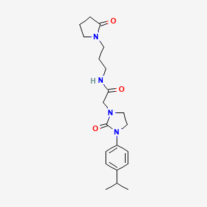 molecular formula C21H30N4O3 B2500811 2-(3-(4-isopropylphenyl)-2-oxoimidazolidin-1-yl)-N-(3-(2-oxopyrrolidin-1-yl)propyl)acetamide CAS No. 1257550-54-1