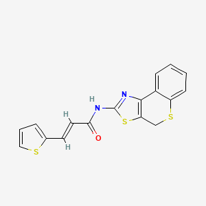 molecular formula C17H12N2OS3 B2500827 (E)-N-(4H-咖啡因[4,3-d]噻唑-2-基)-3-(噻吩-2-基)丙烯酰胺 CAS No. 681233-26-1