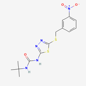 molecular formula C14H17N5O3S2 B2500834 1-(Tert-butyl)-3-(5-((3-nitrobenzyl)thio)-1,3,4-thiadiazol-2-yl)urea CAS No. 898436-83-4