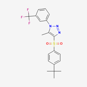 molecular formula C20H20F3N3O2S B2500836 4-(4-tert-butylbenzenesulfonyl)-5-methyl-1-[3-(trifluoromethyl)phenyl]-1H-1,2,3-triazole CAS No. 899977-89-0