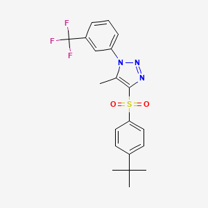 molecular formula C20H20F3N3O2S B2500836 4-[(4-tert-butylphenyl)sulfonyl]-5-methyl-1-[3-(trifluoromethyl)phenyl]-1H-1,2,3-triazole CAS No. 899977-89-0