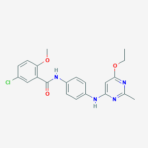 5-chloro-N-(4-((6-ethoxy-2-methylpyrimidin-4-yl)amino)phenyl)-2-methoxybenzamide