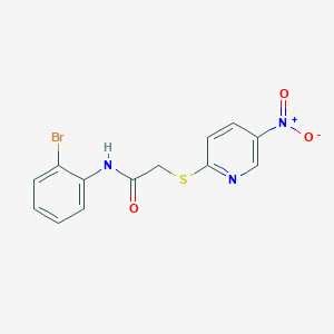 N-(2-bromophenyl)-2-(5-nitropyridin-2-yl)sulfanylacetamide
