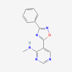 molecular formula C13H11N5O B2500877 N-methyl-5-(3-phenyl-1,2,4-oxadiazol-5-yl)pyrimidin-4-amine CAS No. 1775557-55-5
