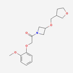 molecular formula C17H23NO5 B2500887 2-(2-Methoxyphenoxy)-1-{3-[(oxolan-3-yl)methoxy]azetidin-1-yl}ethan-1-one CAS No. 2320888-22-8