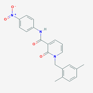 molecular formula C21H19N3O4 B2500891 1-(2,5-dimethylbenzyl)-N-(4-nitrophenyl)-2-oxo-1,2-dihydropyridine-3-carboxamide CAS No. 941909-81-5