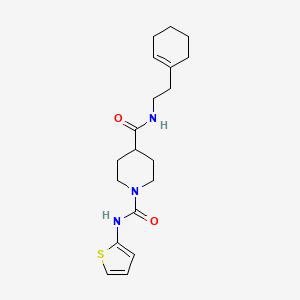 molecular formula C19H27N3O2S B2500893 N4-(2-(cyclohex-1-en-1-yl)ethyl)-N1-(thiophen-2-yl)piperidine-1,4-dicarboxamide CAS No. 1226446-04-3