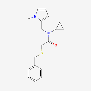 molecular formula C18H22N2OS B2500899 2-(benzylthio)-N-cyclopropyl-N-((1-methyl-1H-pyrrol-2-yl)methyl)acetamide CAS No. 1286698-58-5
