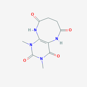 molecular formula C10H12N4O4 B025009 Pyrimido[4,5-b][1,4]diazocine-2,4,6,9(1H,3H)-tetrone,  5,7,8,10-tetrahydro-1,3-dimethyl- CAS No. 109458-61-9