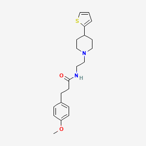 molecular formula C21H28N2O2S B2500900 3-(4-METHOXYPHENYL)-N-{2-[4-(THIOPHEN-2-YL)PIPERIDIN-1-YL]ETHYL}PROPANAMIDE CAS No. 1428365-81-4