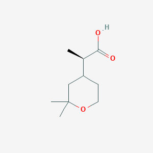 molecular formula C10H18O3 B2500907 (2R)-2-(2,2-Dimethyloxan-4-yl)propanoic acid CAS No. 2248219-15-8