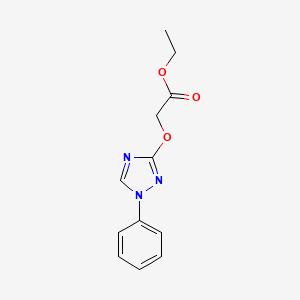 molecular formula C12H13N3O3 B2500913 ethyl 2-[(1-phenyl-1H-1,2,4-triazol-3-yl)oxy]acetate CAS No. 181421-62-5