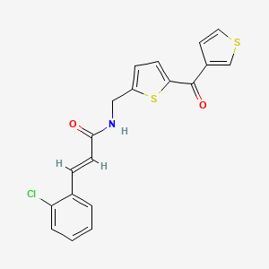 molecular formula C19H14ClNO2S2 B2500920 (2E)-3-(2-chlorophenyl)-N-{[5-(thiophene-3-carbonyl)thiophen-2-yl]methyl}prop-2-enamide CAS No. 1798409-41-2