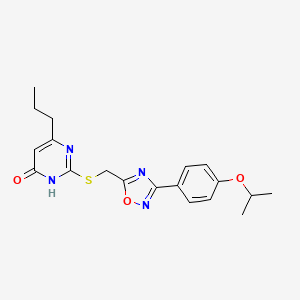 molecular formula C19H22N4O3S B2500929 2-[({3-[4-(PROPAN-2-YLOXY)PHENYL]-1,2,4-OXADIAZOL-5-YL}METHYL)SULFANYL]-6-PROPYLPYRIMIDIN-4-OL CAS No. 1226449-41-7