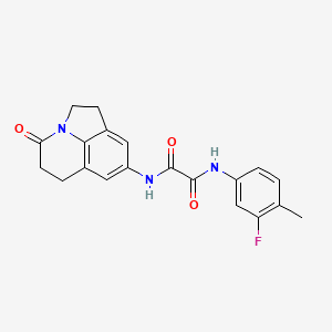 molecular formula C20H18FN3O3 B2500934 N'-(3-fluoro-4-methylphenyl)-N-{11-oxo-1-azatricyclo[6.3.1.0^{4,12}]dodeca-4(12),5,7-trien-6-yl}ethanediamide CAS No. 898462-34-5
