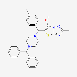 molecular formula C30H31N5OS B2501012 5-((4-Benzhydrylpiperazin-1-yl)(p-tolyl)methyl)-2-methylthiazolo[3,2-b][1,2,4]triazol-6-ol CAS No. 851809-32-0