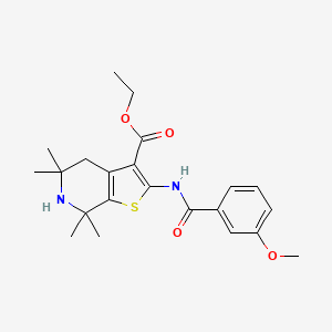 Ethyl 2-[(3-methoxybenzoyl)amino]-5,5,7,7-tetramethyl-4,6-dihydrothieno[2,3-c]pyridine-3-carboxylate