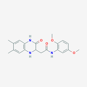 molecular formula C20H23N3O4 B2501061 N-(2,5-dimethoxyphenyl)-2-(6,7-dimethyl-3-oxo-1,2,3,4-tetrahydroquinoxalin-2-yl)acetamide CAS No. 1008186-24-0