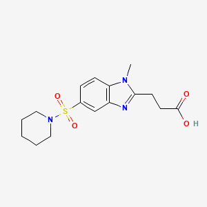 3-[1-methyl-5-(piperidine-1-sulfonyl)-1H-1,3-benzodiazol-2-yl]propanoic acid