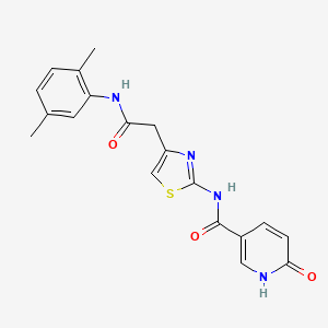 N-(4-(2-((2,5-dimethylphenyl)amino)-2-oxoethyl)thiazol-2-yl)-6-oxo-1,6-dihydropyridine-3-carboxamide