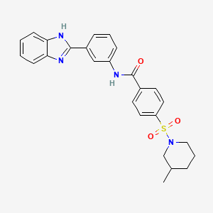 molecular formula C26H26N4O3S B2501069 N-[3-(1H-1,3-benzodiazol-2-yl)phenyl]-4-[(3-methylpiperidin-1-yl)sulfonyl]benzamide CAS No. 683770-02-7
