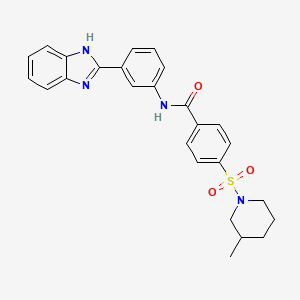 N-[3-(1H-benzimidazol-2-yl)phenyl]-4-(3-methylpiperidin-1-yl)sulfonylbenzamide