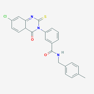 3-(7-chloro-4-oxo-2-sulfanylidene-1,2,3,4-tetrahydroquinazolin-3-yl)-N-[(4-methylphenyl)methyl]benzamide