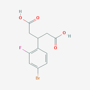 molecular formula C11H10BrFO4 B2501072 3-(4-Bromo-2-fluorophenyl)pentanedioic acid CAS No. 1814293-88-3