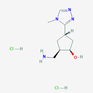 (1R,2R,4S)-2-(Aminomethyl)-4-(4-methyl-1,2,4-triazol-3-yl)cyclopentan-1-ol;dihydrochloride
