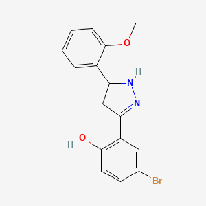 molecular formula C16H15BrN2O2 B2501084 4-bromo-2-(5-(2-methoxyphenyl)-4,5-dihydro-1H-pyrazol-3-yl)phenol CAS No. 610277-67-3